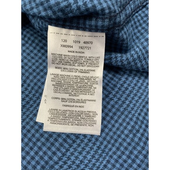 Columbia Mens Large Blue Plaid Gingham Print Shirt Long Sleeve Button-Up Fishing - Picture 7 of 9